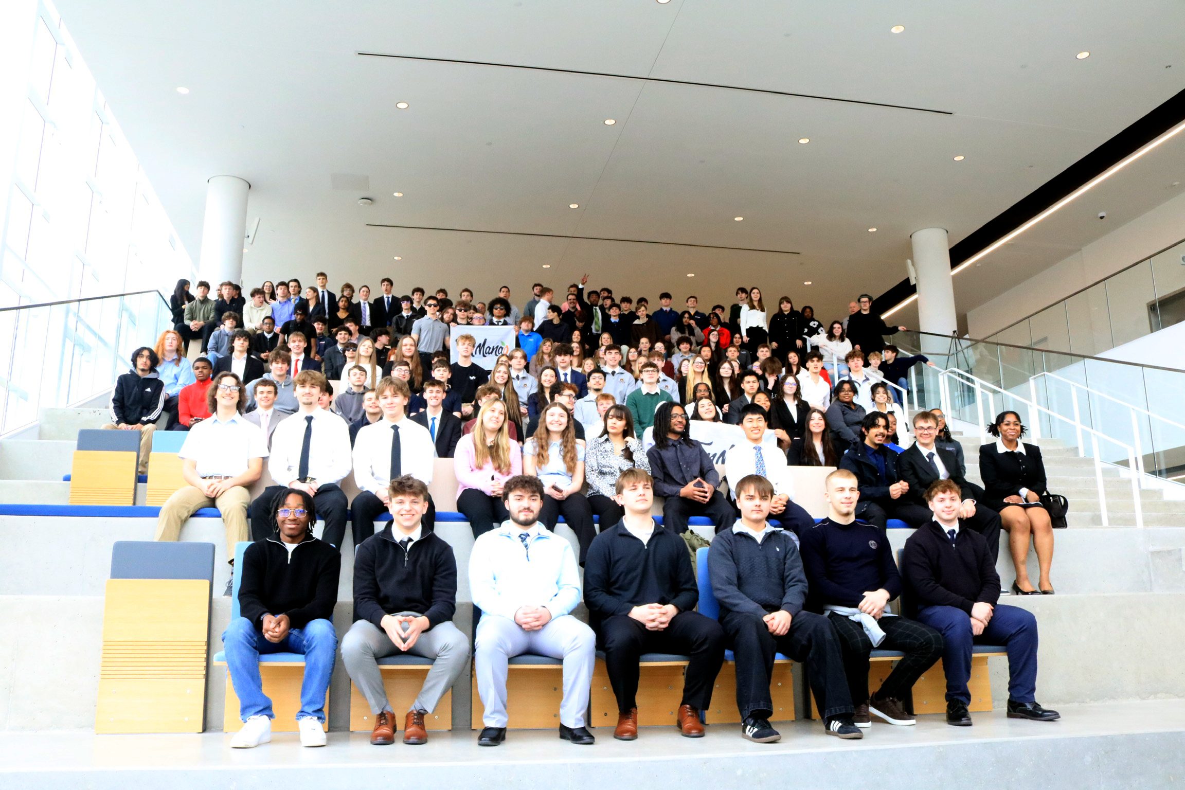 The Barrier Breakers 2026 cohort seated on the grand staircase at Kent State University